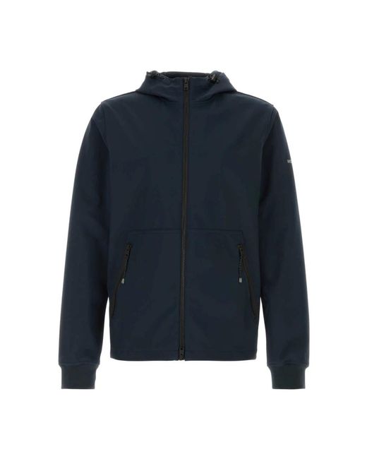 Woolrich Hoodies & Sweatvesten ,Blauw ,Polyester Tech Soft Shell Jacket Met Capuchon En Volledige Rits in het Blue voor heren