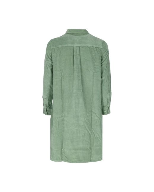 Obey Green Samt Hemdstil Kleid Mit Tasche