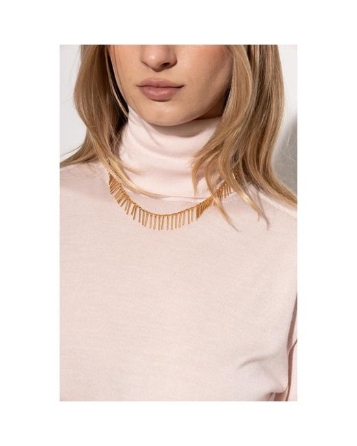 Jil Sander Metallic Messinghalskette