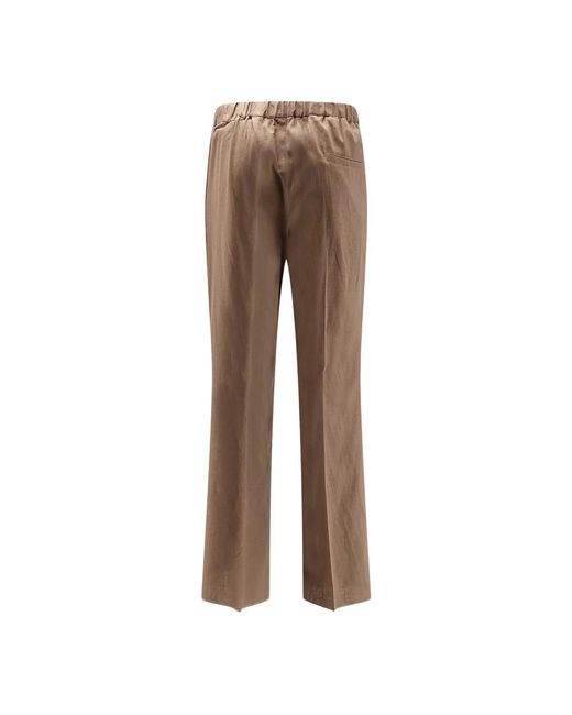 Hevò Brown Straight Trousers for men