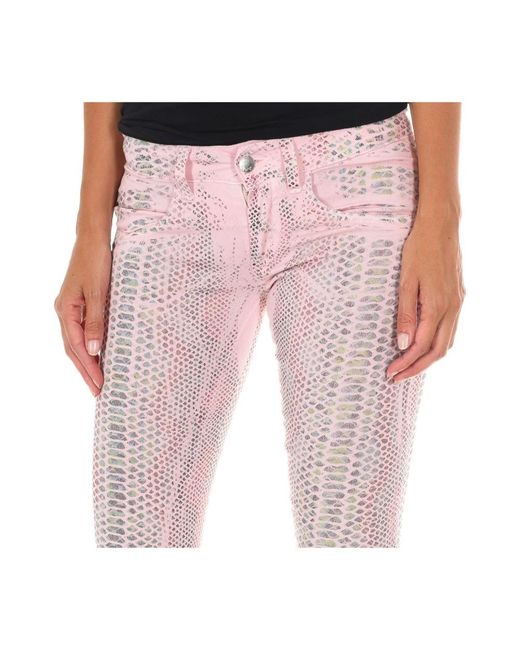Met Jeans ,Roze ,Denim Slim Fit Denim Capri Broek in het Pink