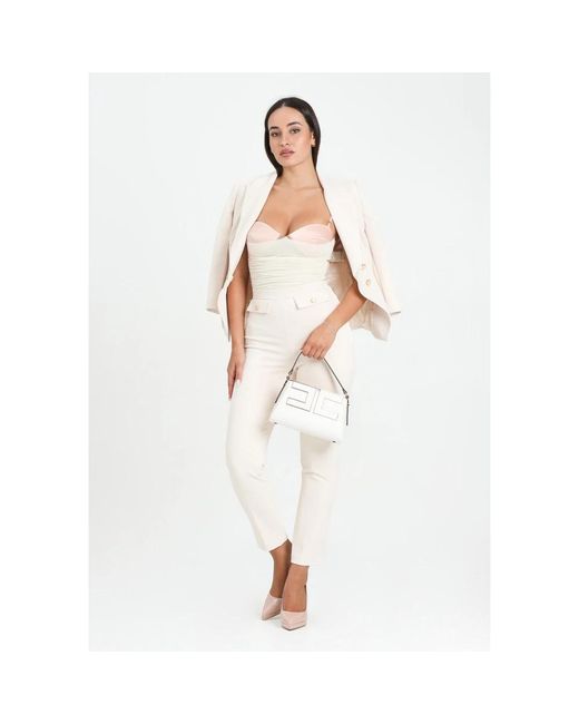 Elisabetta Franchi White Skinny Trousers