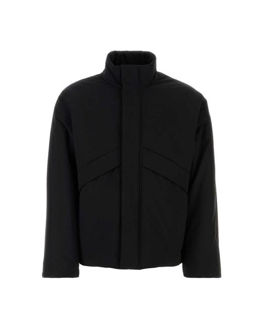 Ferragamo Jassen ,Zwart ,Katoen High Neck Gewatteerde Jas in het Black voor heren