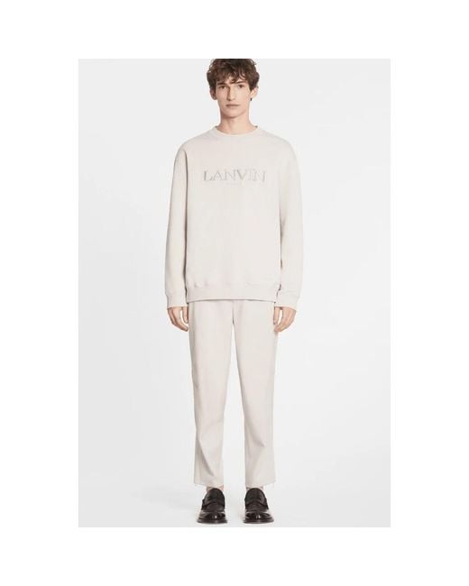 Lanvin Hoodies & Sweatvesten ,Katoen Oversized Sweatshirt Van Katoen Met Logo in het White voor heren