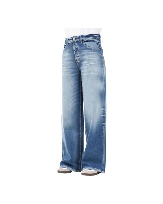 DSquared² Blue Mittelblaue Boyfriend Fit Traveller Jeans