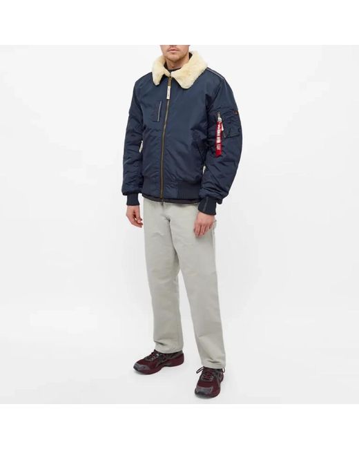 Alpha Industries Jassen ,Blauw ,Nylon Bomber Jassen in het Blue voor heren