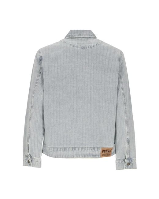 Guess Gray Denim Jackets for men
