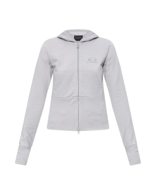 Balenciaga Hoodies & Sweatvesten ,Grijs ,Katoen Hooded Sweatshirt in het Blue