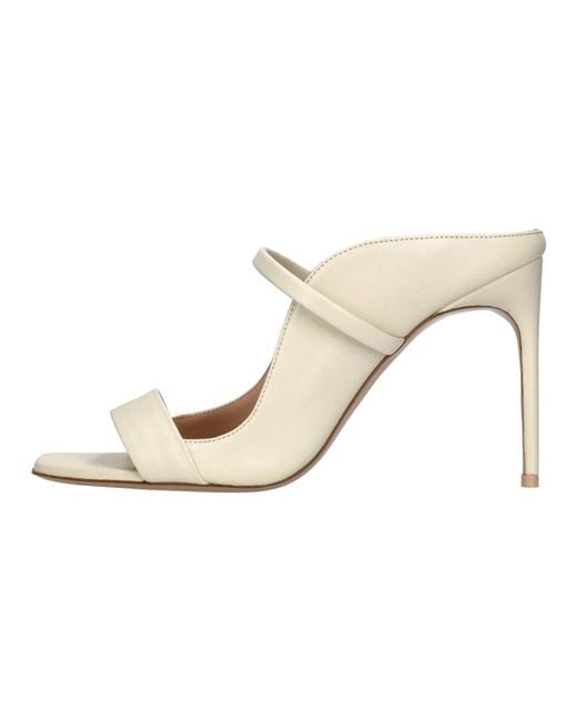 Malone Souliers White Heeled Mules