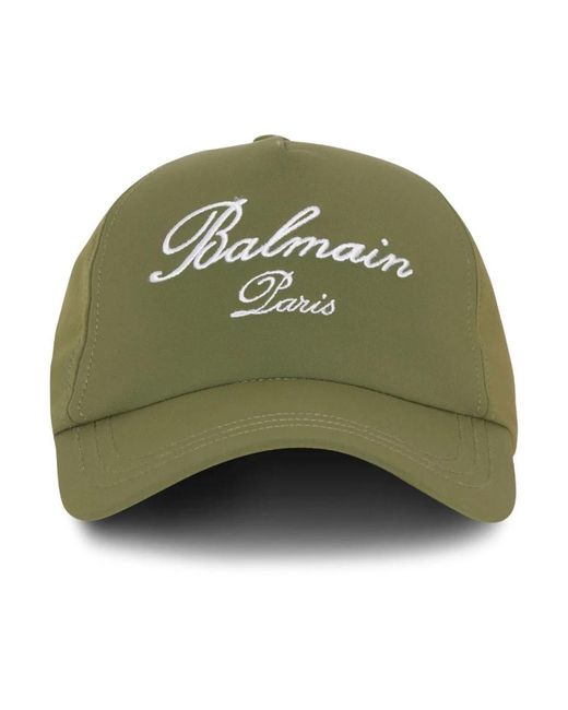 Cappellino ricamato iconico paris di Balmain in Green da Uomo