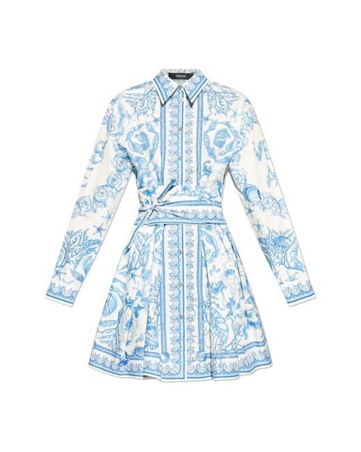 Shirt Dresses Versace en coloris Blue