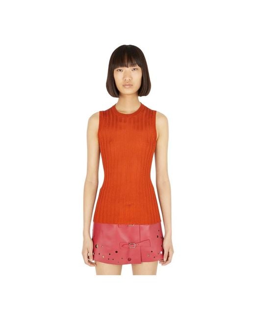 DURAZZI MILANO Red Sleeveless Tops