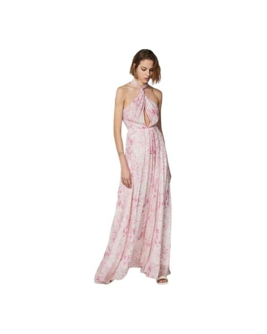 Patrizia Pepe Pink Blumenmuster taille-cut kleid