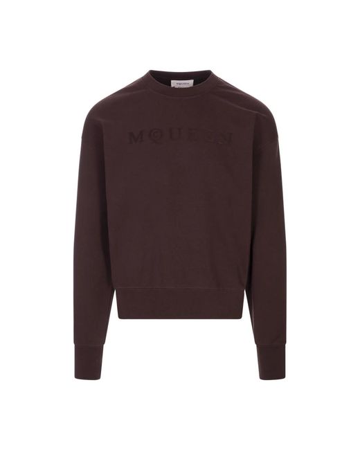 McQueen Hoodies & Sweatvesten ,Rood ,Rode Logo Sweatshirt Donkergroen in het Brown voor heren