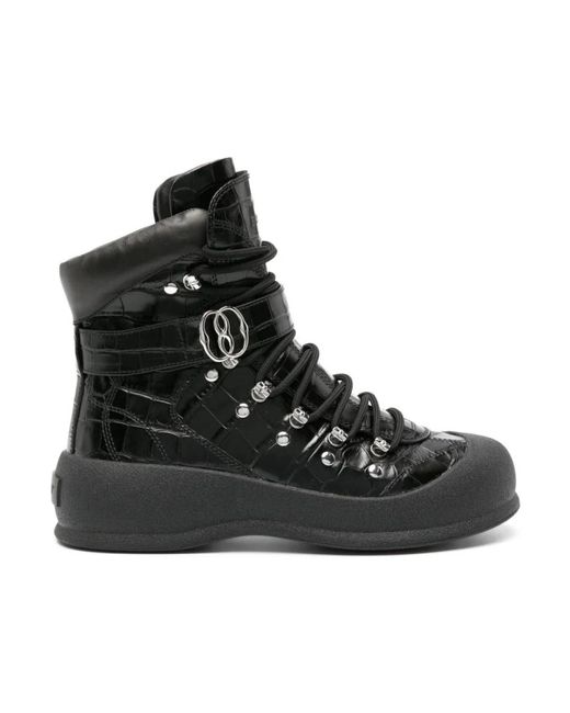 Bally Black Lace-Up Boots