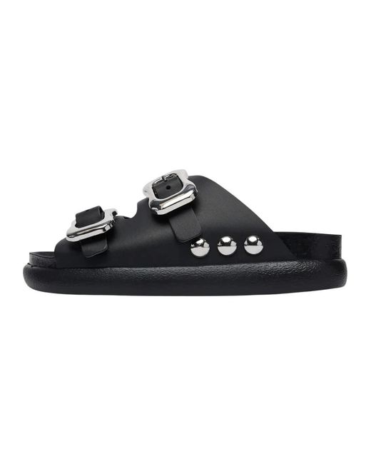 Scholl Black Flora 2 Straps Chunky