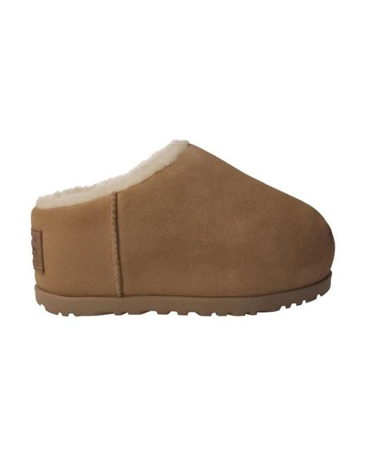 Ugg Brown Kamel Slide Clogs Mit Gepolsterter Schaumstoff