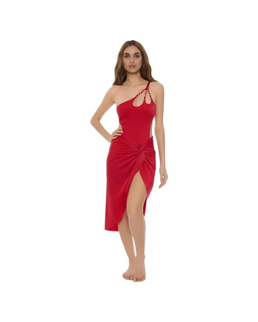 Miss Bikini Midi Rok in het Red