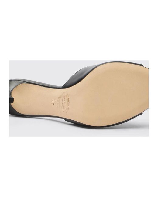 Scarosso Black Heeled Mules