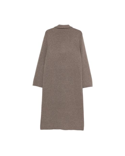 Lisa Yang Jassen ,Bruin ,Kasjmier Bruine Cashmere Jas Met Peak Revers in het Brown