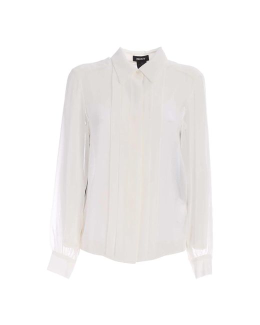DKNY Two-tone Blouse in het White