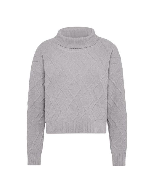 Rrd Volcano Collar Chenille Sweater in het Gray