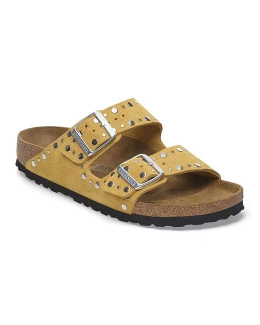 Sliders Birkenstock de color Metallic