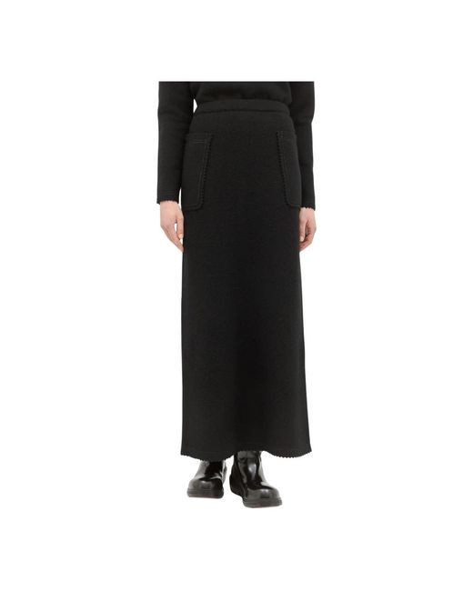 Max Mara Black Hohe Taille Wolle Kaschmir Rock