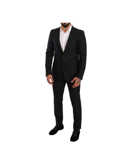 Dolce & Gabbana Zweiteiliges MARTINI-Anzugset aus schwarzer Wolle in Black für Herren