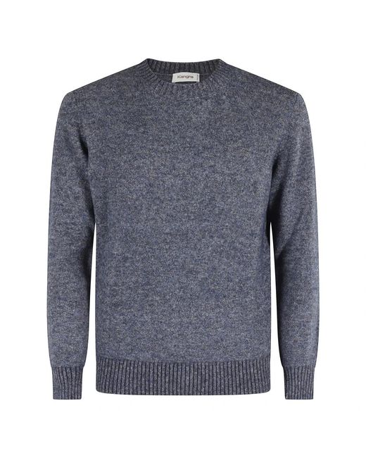 Kangra Blue Round-Neck Knitwear for men