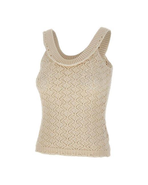 Blumarine Natural Sleeveless Tops