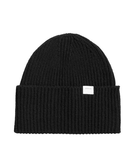 Norse Projects Accessoires ,Zwart ,Wol Wollen Muts Met Geweven Tab in het Black voor heren