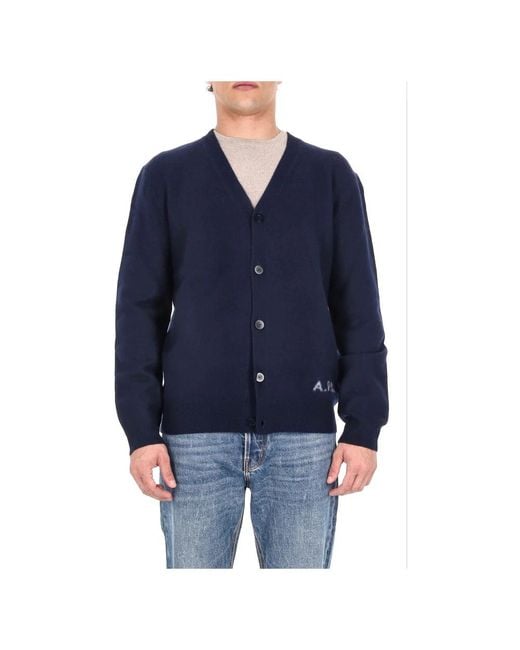 A.P.C. Blue Cardigans for men
