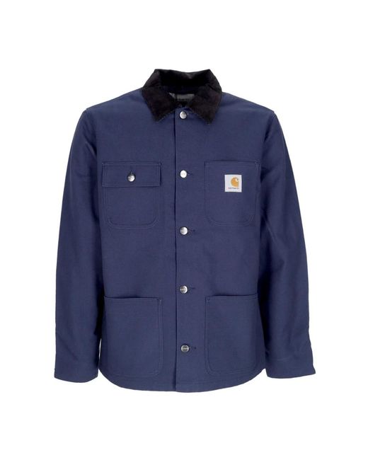 Carhartt Jassen ,Blauw ,Katoen Workwear Jas Met Fluweel Kraag in het Blue voor heren