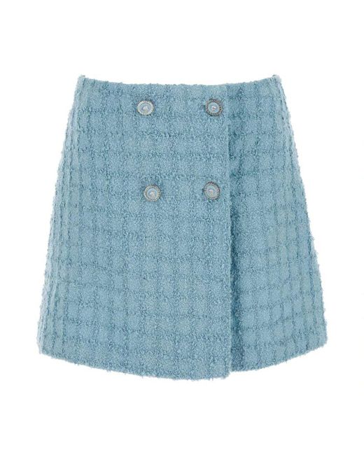 Versace Blue Hellblaue boucle minirock