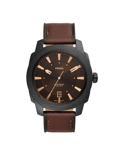 Fossil Machine Three-Hand Date in het Black voor heren
