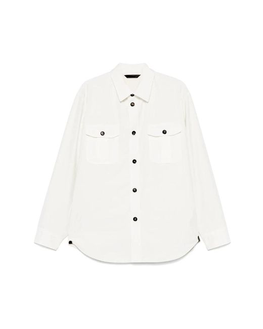 Brioni Wit Knoopsluiting Buitenkleding Met Zakken in het White voor heren