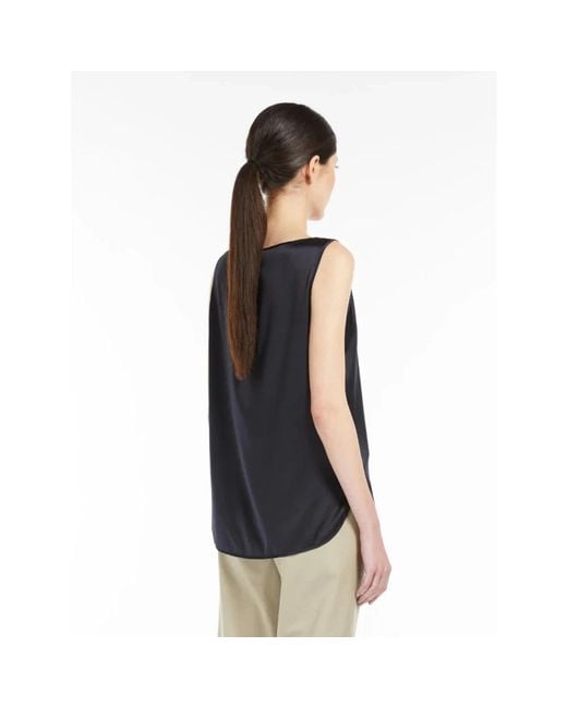 Max Mara Black Sleeveless Tops