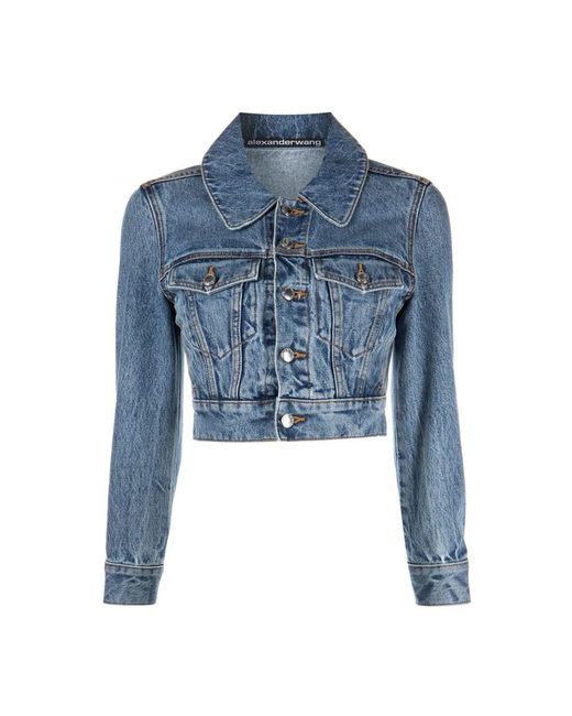 Alexander Wang Blue Shrunken trucker jacket