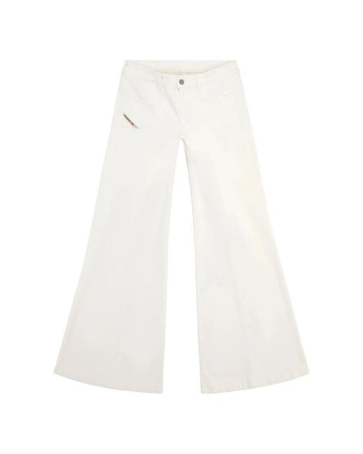 DIESEL White Wide Jeans
