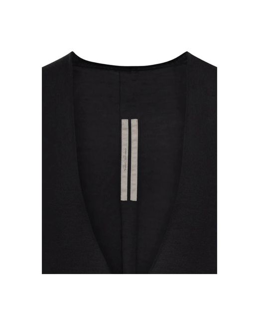 Rick Owens Black V-Neck Knitwear