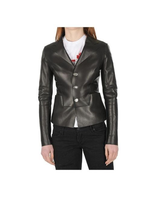 DSquared² Leather Jackets in het Black