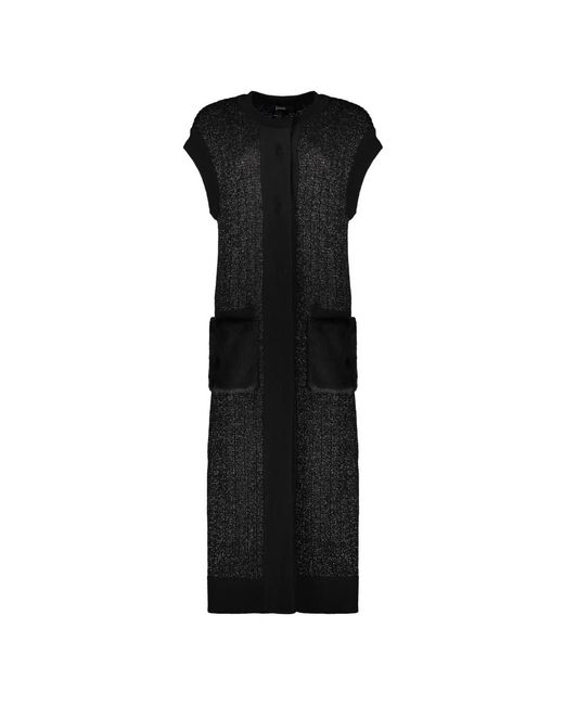 Herno Truien & Vesten ,Zwart ,Katoen Lange Mouwloze Cardigan in het Black