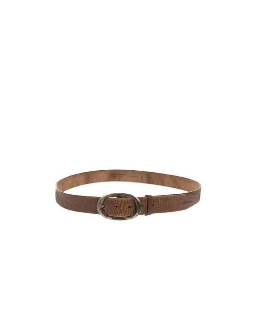 DSquared² Craquele Leder Gürtelschnalle Mit Logo in Brown für Herren