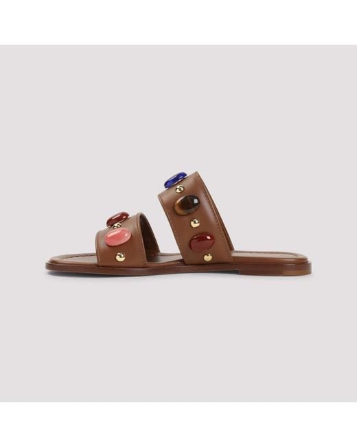 Gianvito Rossi Brown Sliders