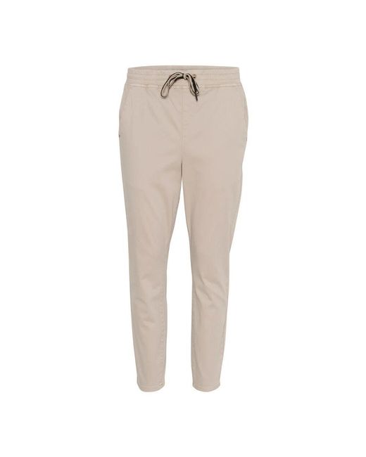 Cream Natural Hose mit lockerer passform und elastischem bund