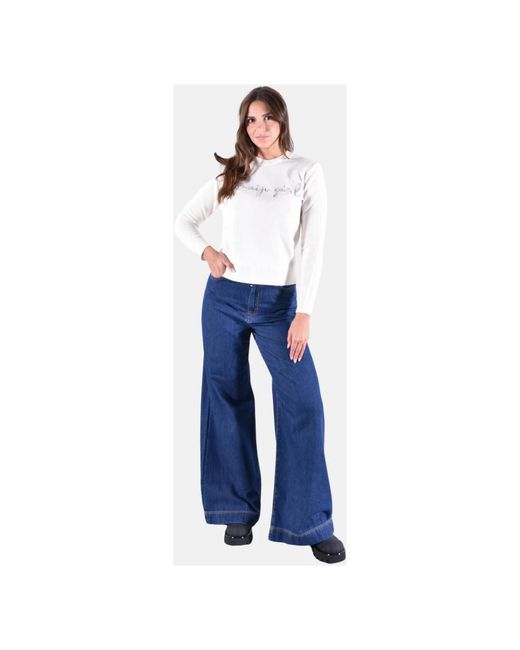 Mc2 Saint Barth White Round-Neck Knitwear