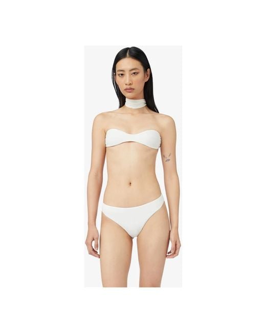 Gcds Badmode ,Wit ,Polyester Couture Bikini Slip in het White