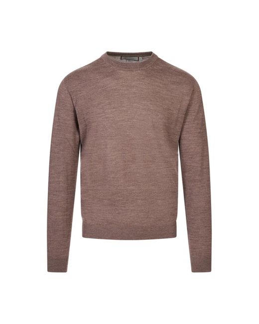 Canali Brown Round-Neck Knitwear for men
