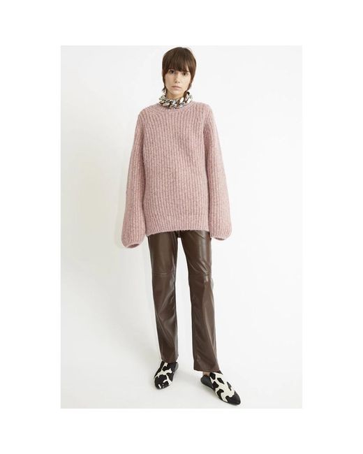 Rodebjer Truien & Vesten ,Roze ,Wol Zachte Alpaca-Blend Sweater in het Brown